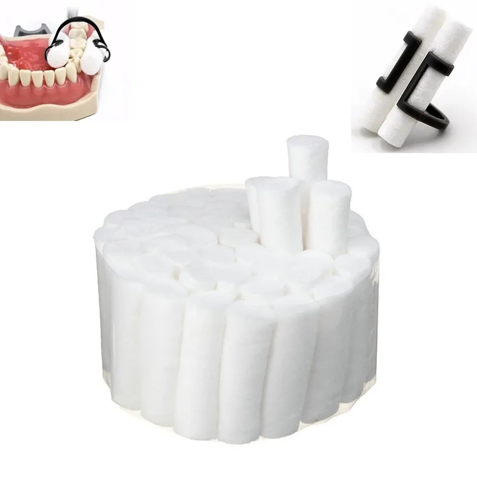 

100Pcs Dental Disposable Medical Surgical Cotton Rolls Tooth Gem High-purity Cotton Roll Teeth Whitening Dentist Material
