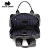 BISON DENIM New Genuine Leather Men Backpack Laptop School Backpack Bag 2024 Fashion Waterproof Travel Bag Casual Book Bag 6