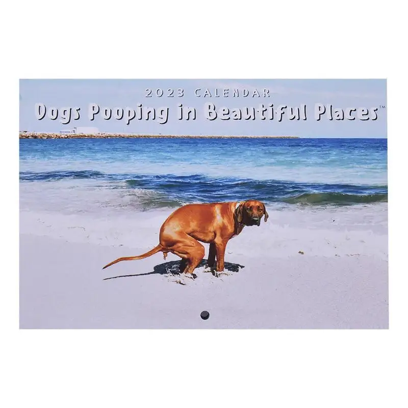 

Wall Calendar Dog Pooping Funny 2023 Pooches Calendar Glossy Wall Calendar For Friends And Family Colleagues New Year Gift