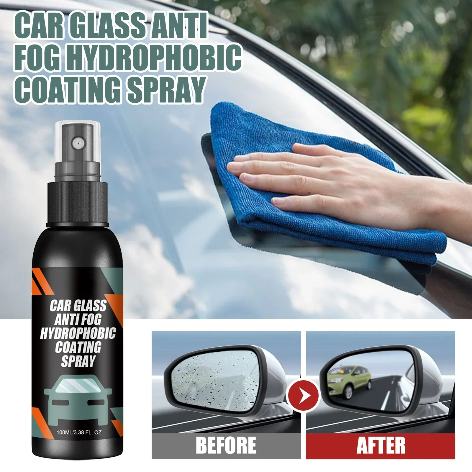 Car Waterproof Anti-fog Spray Car Glass Waterproof Coating Liquid Windshield Coating