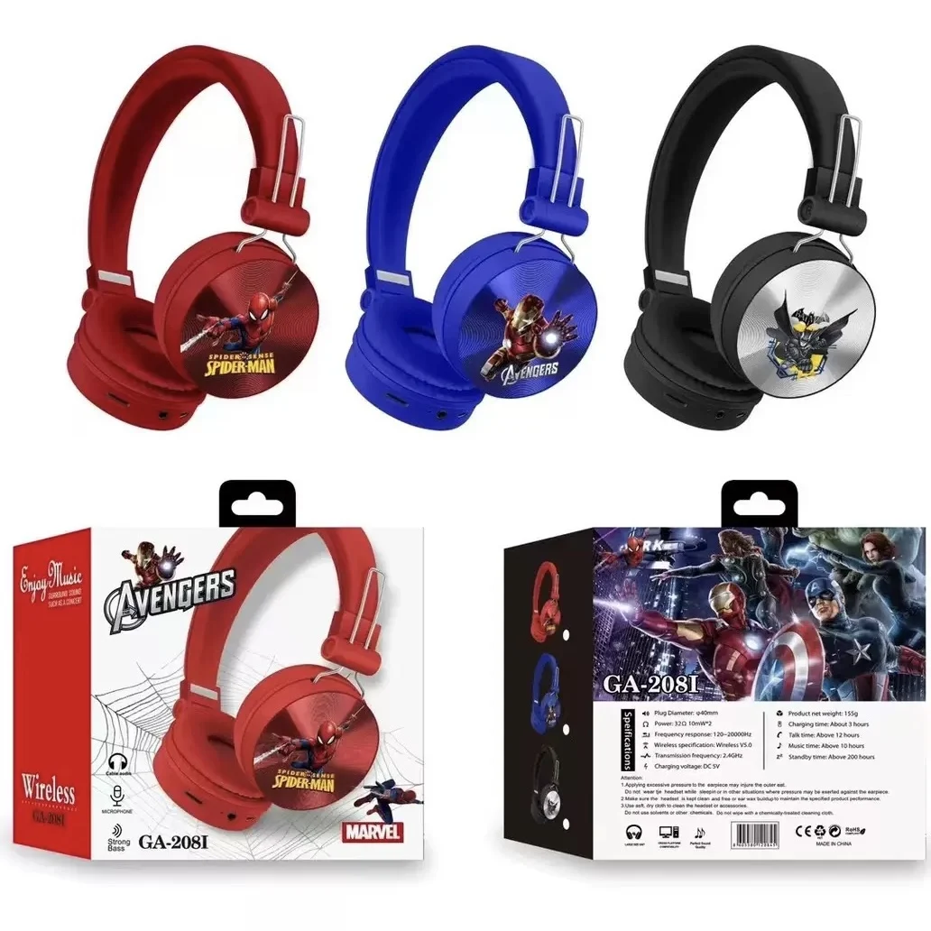 Disney Marvel Headphones Bluetooth Wireless Foldable Stereo Gaming Earphones Noise Reduction for Kids GA-208