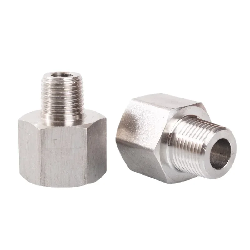 1/8" 1/4" 3/8" 1/2" 3/4" BSP NPT M10 M14 M20 Female Male SS304 Hex Reducer Bushing Pipe Fitting Connector Coupler Pressure Gauge