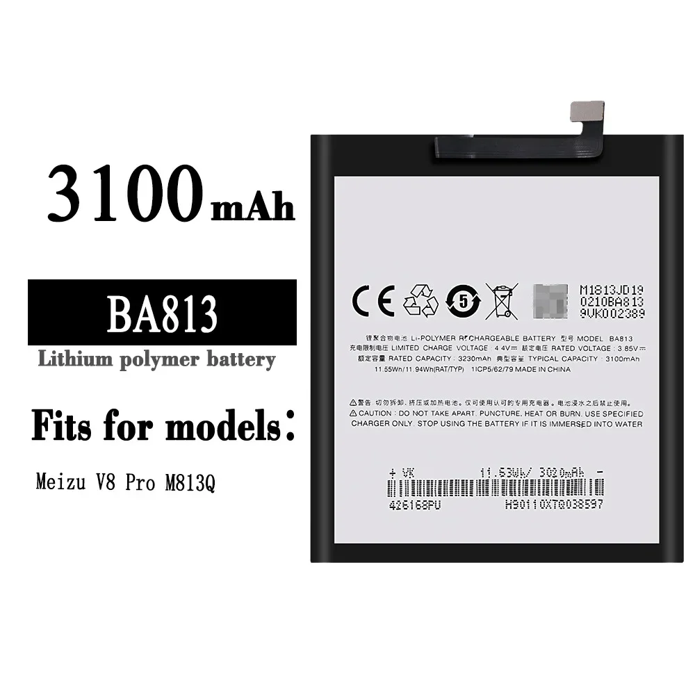 

NEW BA813 3100mAh Battery For Meizu V8 Pro M8 M813Q M813H BA-813 High Quality Smart Phone Battery+Tracking Number
