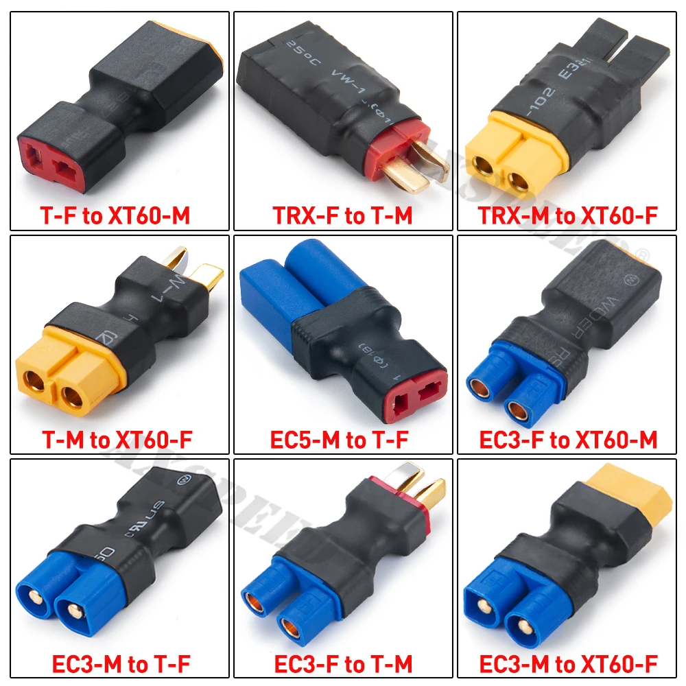 S8d7fa5b5e01e45abb657cb91d8509aa8Q.jpg Adaptateur AXSPEED EC5 EC3 T TRX vers XT60 T Deans connecteurs mâles femelles fiche banane RC Lipo pièces de contrôle de batterie bricolage