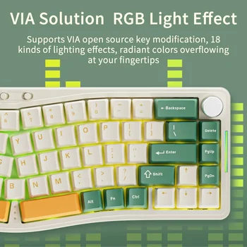 Ajazz AKS068 Pro 68 keys Gaming Mechanical Keyboard RGB Ergonomic Hot-Swapp Bluetooth Wireless Keyboards GASKET for Pc Laptop 3