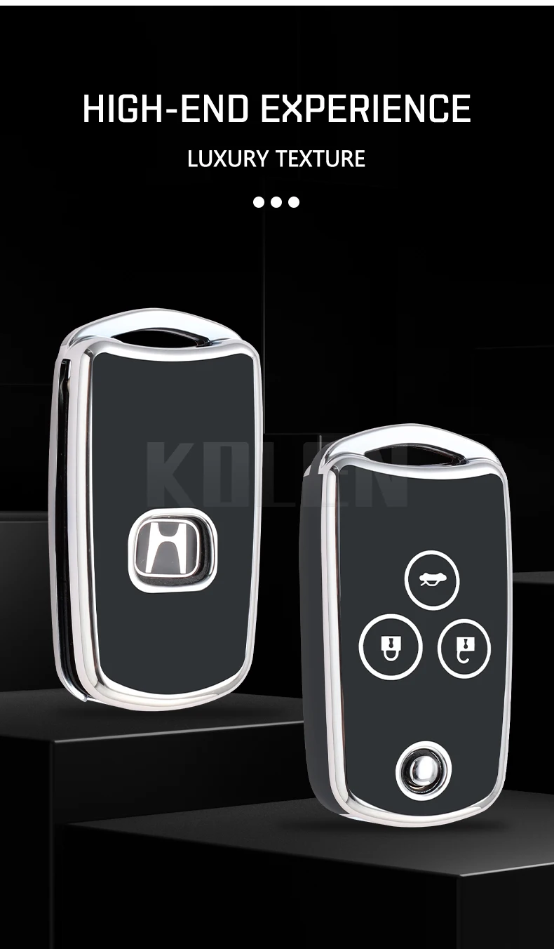Nuovo TPU Car Flip Key Case Cover Shell per Honda Civic Fit Accord CRV HRV Jazz Odyssey per Acura TL TSX ZDX RSX CRZ accessori - S8d7fb9eb8dc24c8b938b6807b979c0f7C