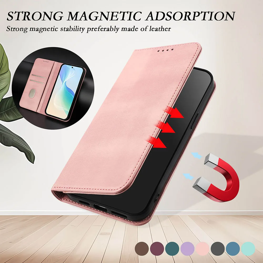 Magnetic Leather Flip Wallet Case – Premium Back Cover