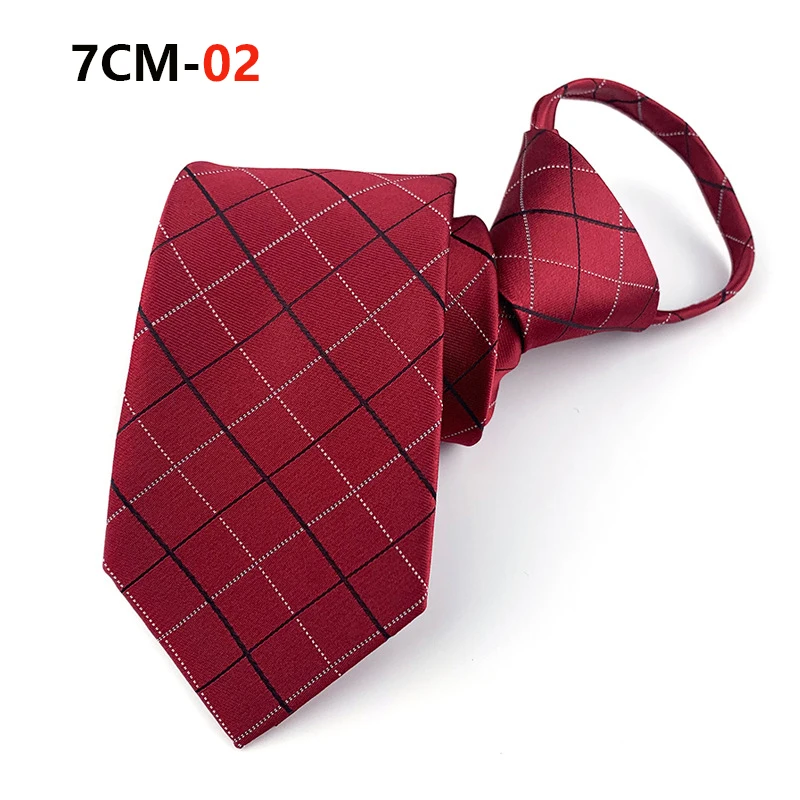 Krawatte mit Reißverschluss, Herren-Krawatte, faule vorgebundene Krawatten, gestreift, 7 cm, Krawatte mit Reißverschluss, Krawatte für Männer und Frauen, Bräutigam, Hochzeit, Großhandel – Detail 5