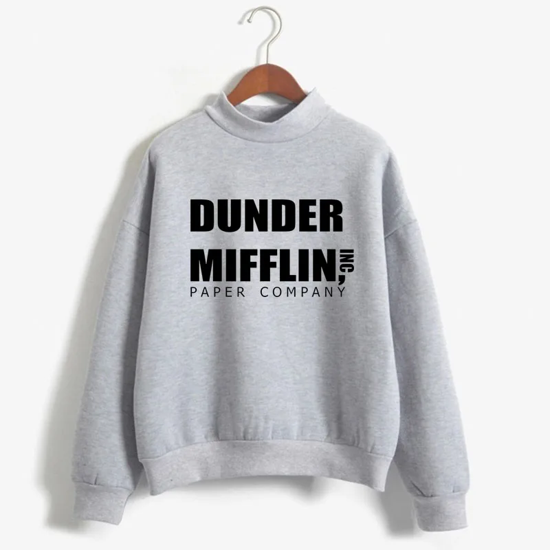 

Dunder Mifflin Inc Paper Company Print Women Sweatshirt Korean O-neck Knitted Pullover Candy Color Women The Office Tv Hoodies