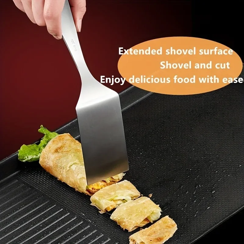 1pc,Grill Turner Spatula,  Stainless Steel Small Frying Shovel, Mental Cooking Shovel, Steak Shovel, Pancake Special Tool