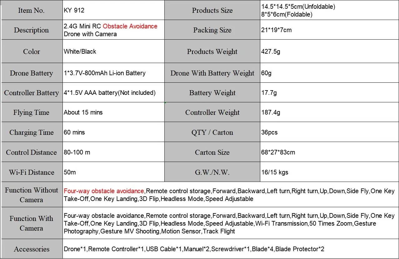 KY912 Mini Drone, ky912 mini drone specifications video capture resolution : 1080