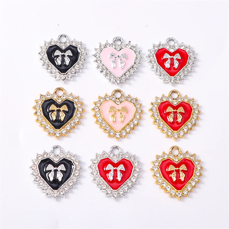 Duarte 20 Teile/los Nette Kristall Bowknot Herz Charms Anhänger für Schmuck Machen Tropfen Ohrringe Halsketten Armbänder DIY Handwerk Geschenk