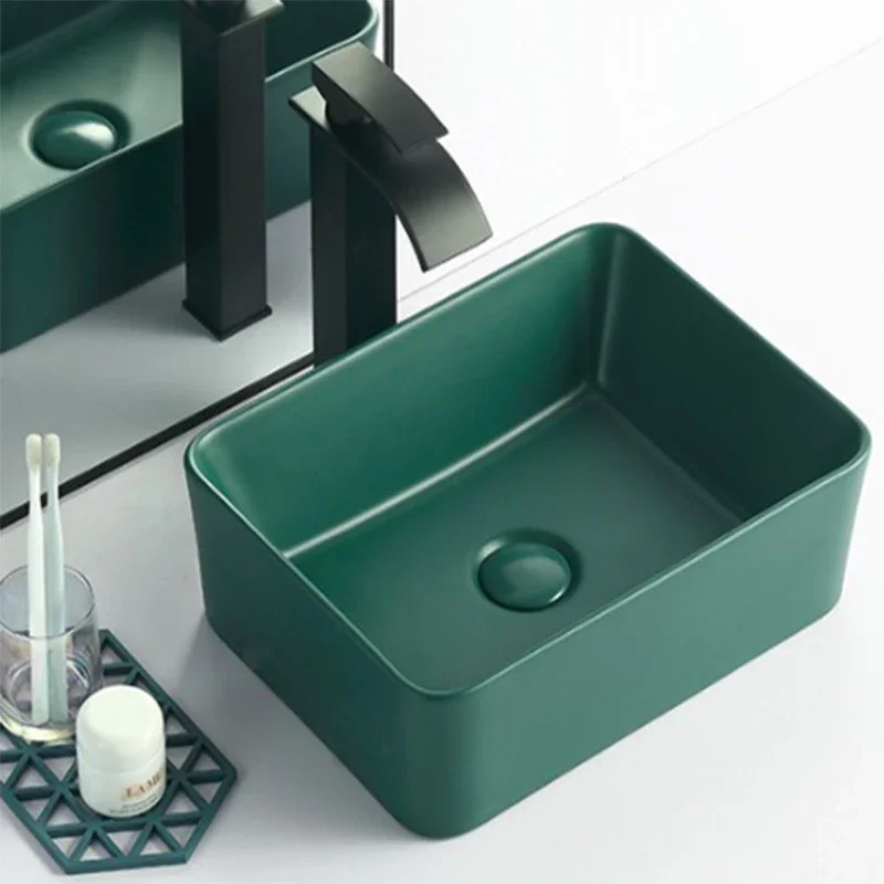 dark-green-nordic-countertop-basin-matte-ceramic-washbasin-bathroom-balcony-creative-washbasin-sink-with-drainer-faucet