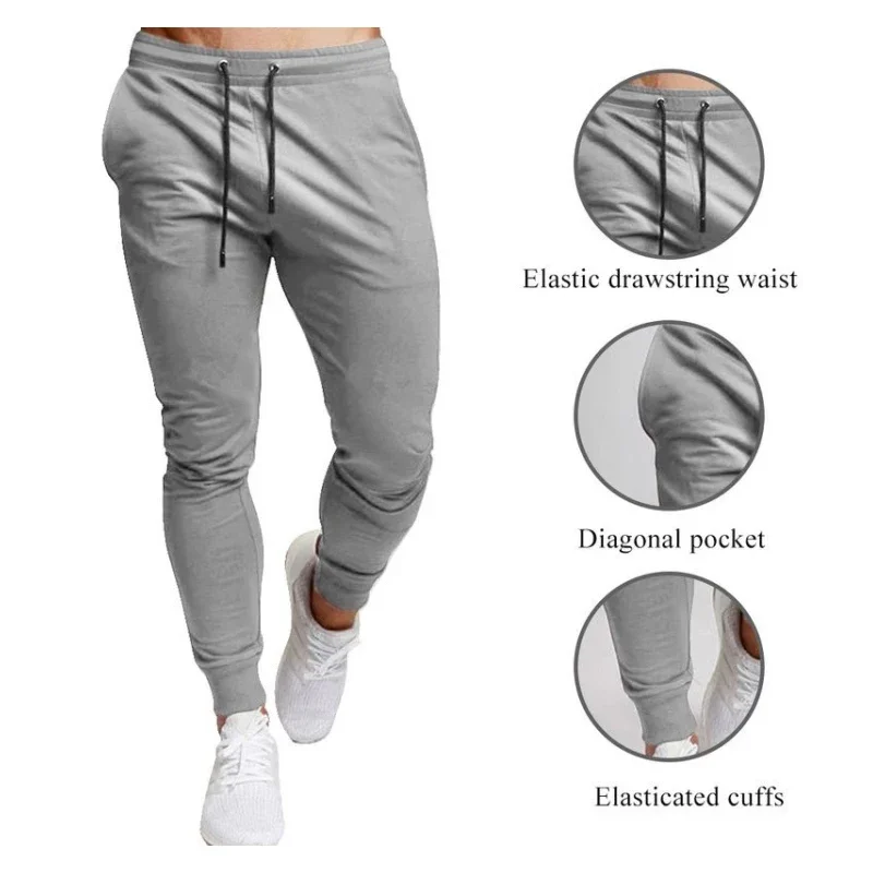 Casual Pants Men's Jogger Sweatpants Large Size Elastic Waist Sports Casual Trousers Loose Fitness Clothes Spring Thin Section 4