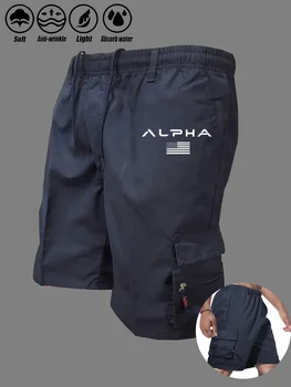 Alternative view of American Flag Printed Cargo Shorts Independence Day Eagle Shorts Summer Cargo Work Camping Multi-pocket Short Pants Streetwear