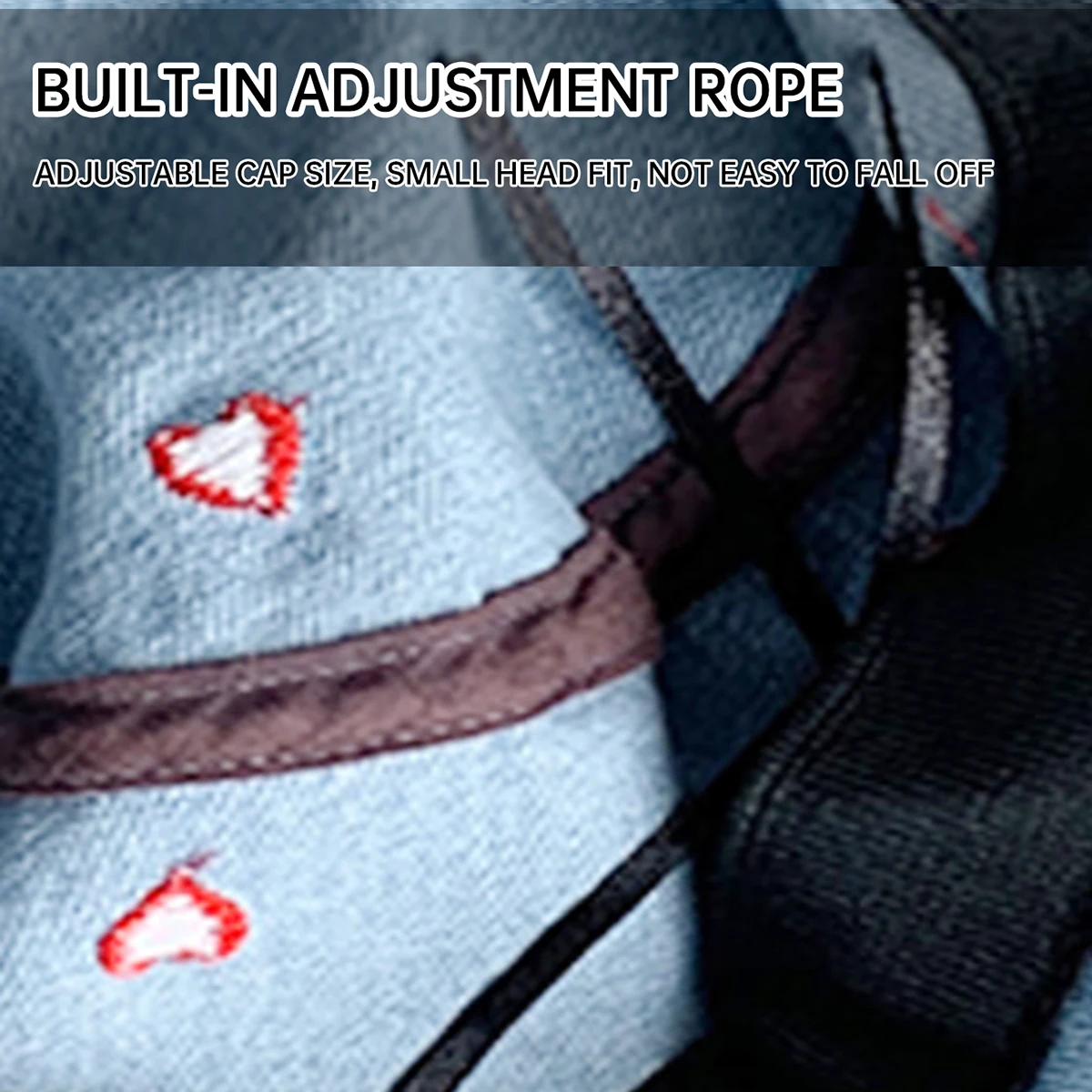 Women's Japanese-Style Denim Bucket Hat with Large Head Circumference, Sunshade and Sun Protection, Versatile, Face-Slimming, Trendy, Fashionable, Youthful, Cute, Embroidered