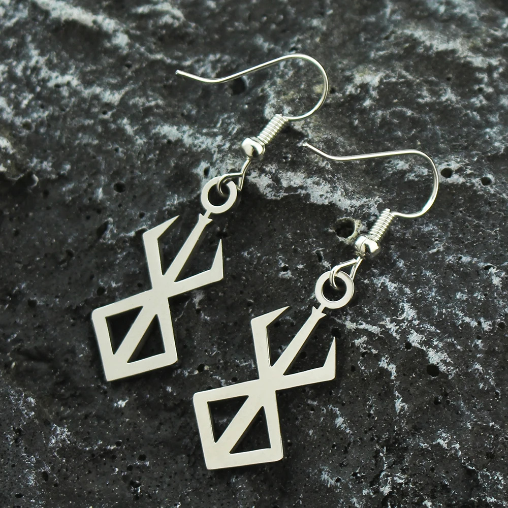 Pendant Earrings Japanese Anime Berserk Black Swordsman Guts Metal