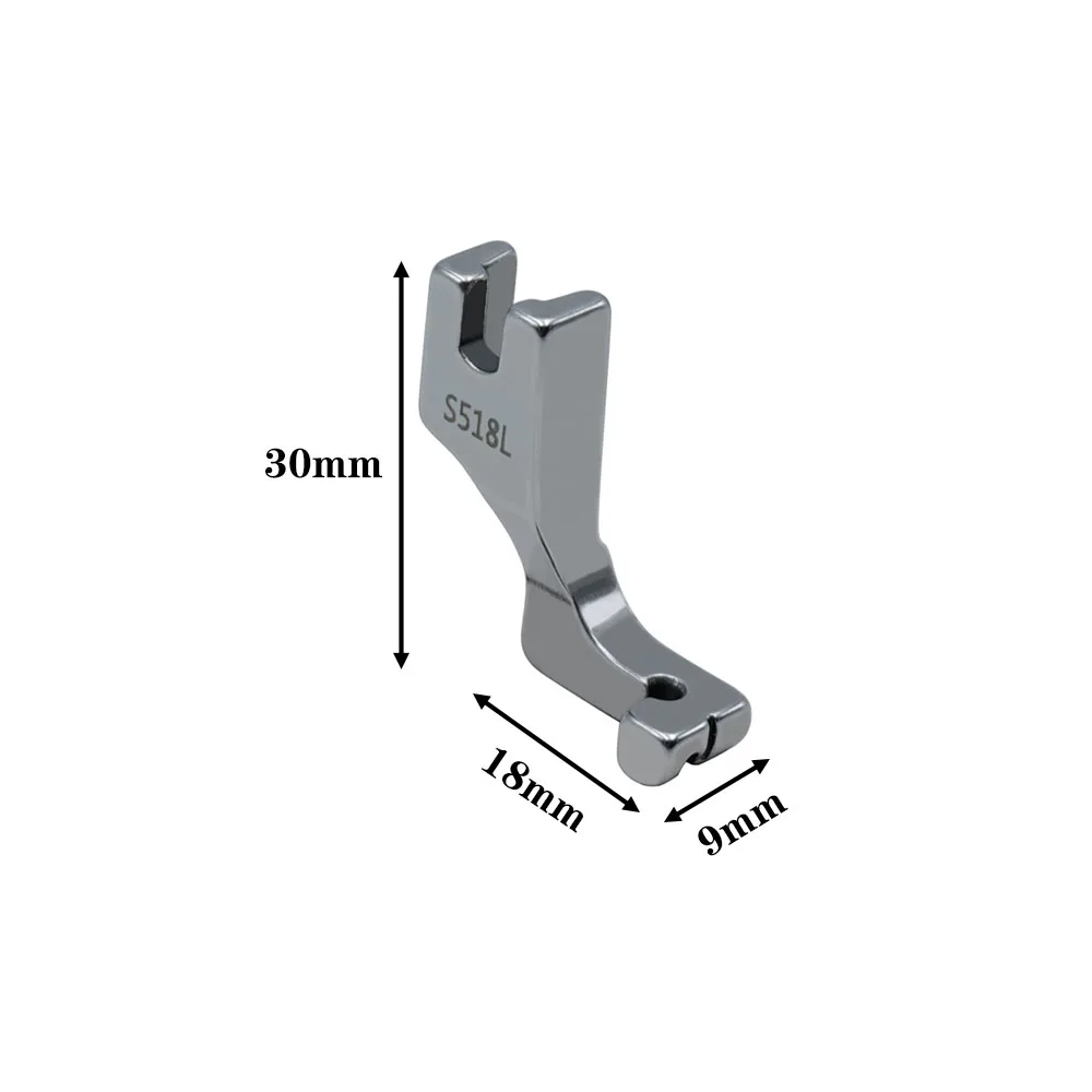 Sewing Machine Accessory S518L/T168 Random Industrial Sewing Machine Lockstitch Flat Steel Single-Sided Invisible Zipper Presser Foot Sewing Accessories