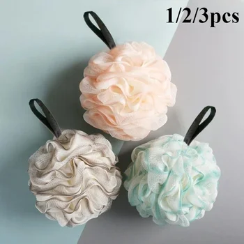1/2/3pcs Large Bath Ball Rich Bubble Bath Towel Scrubber Body Cleaning Mesh Shower Wash Sponge Bathroom Accessories 1