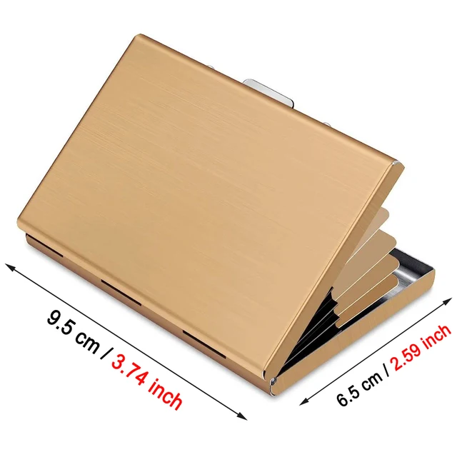 Card Holder Wallet Minimalist Slim Metal RFID Blocking Card Protector Pop Up Credit Card Wallets for Men 6