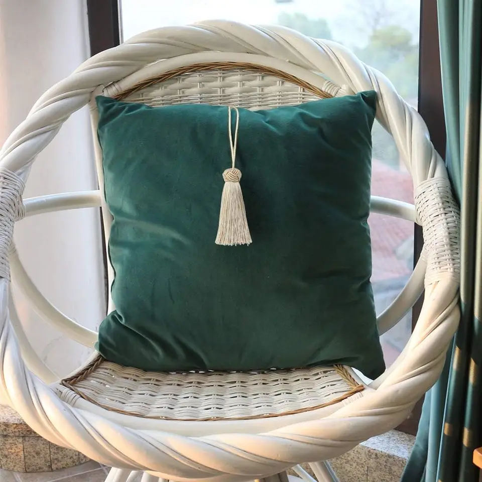 1/2/4 stks/partij kleine kwast fringe trim ambachtelijke kwasten, gordijn opknoping hanger DIY kamer accessoires sleutel kwastje bruiloft, groen, 4