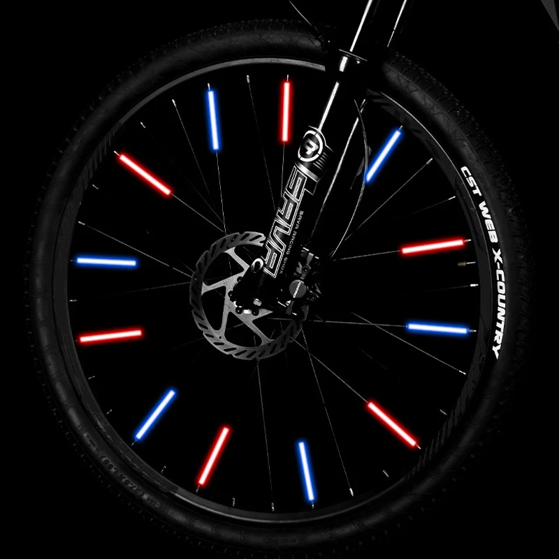 12Pcs Bicycle Wheel Spokes Reflective Sticker Colorful Tube Warning Safety Light DIY Cycling Reflector Reflective Safety Kit bike accessories,bicycle wheel stickers,bicycle spokes