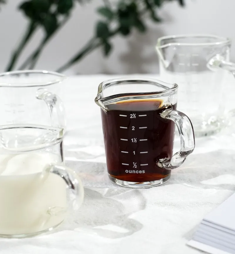 Description Picture 4 of item70/150ML Espresso Glass Cup Measuring Cup Milk Latte Jug Coffee Supplies Kitchen Dining & Bar Mug Drinkware Double Thick Bottom