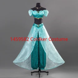 Princess Cosplay Costume Girl Belly Dance Fancy Dress Women Halloween Christmas Party Stage Costume Top Pant Set