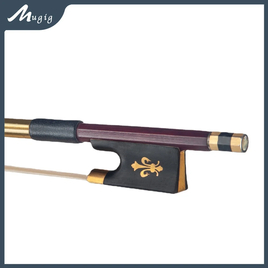 

Mugig 4/4 скрипка/лук для скрипки из бразильского дерева круглая палочка W/черное дерево лягушка овчина захват натуральный конский волос Начинающий лук