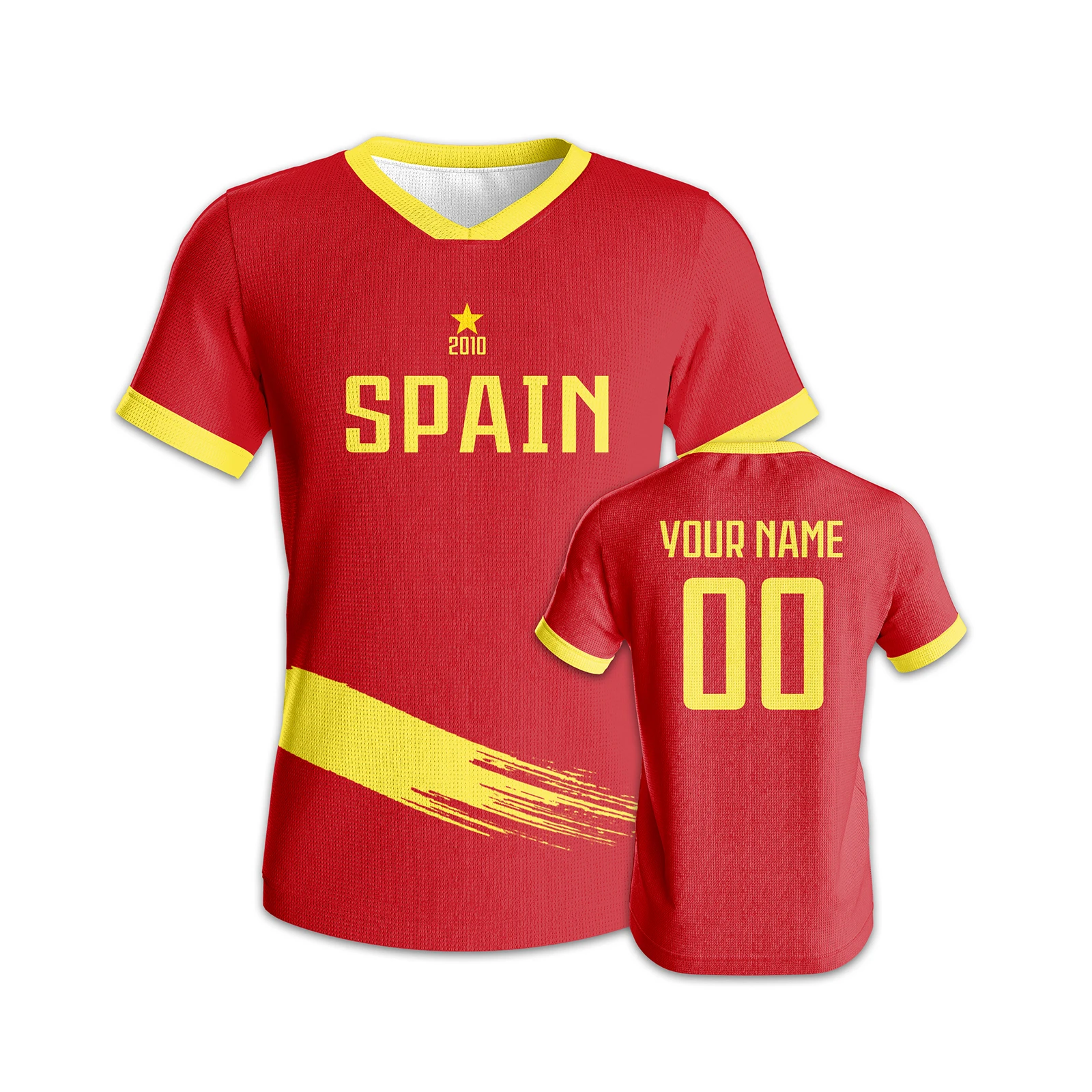 custom spain soccer jersey with print name number personalized football team shirt for men women youth Custom Spain Soccer Jersey with Print Name Number Personalized Football Team Shirt for Men Women Youth 3