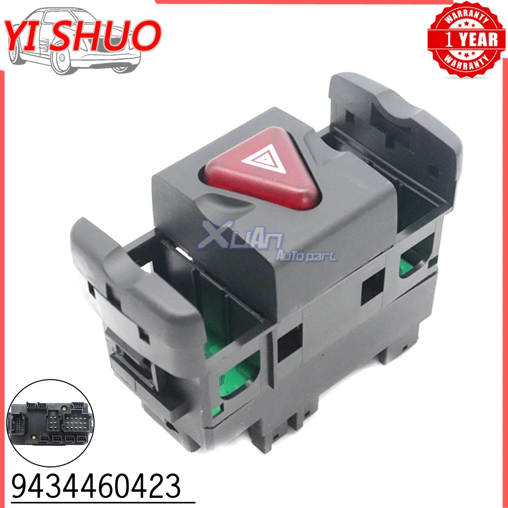 

Car Hazard Warning Switch 9434460423 For Mercedes Actros Truck Parts 9434460123 9434460323 9434460023 9434460523 9434460523