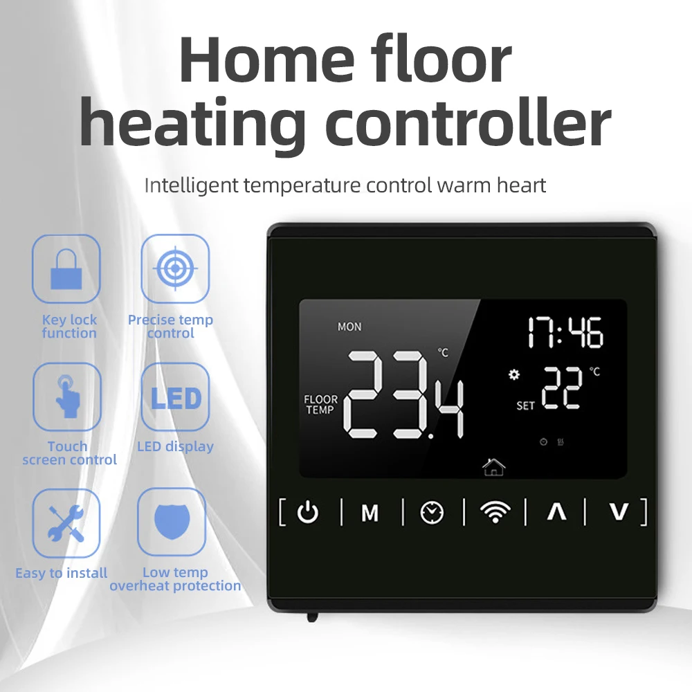 Tuya WIFI Smart Home Thermostat สําหรับเครื่องทําความร้อนหม้อต้มแก๊สไฟฟ้าเครื่องทําความร้อนอุณหภูมิจอแสดงผลดิจิตอล MH1823 1