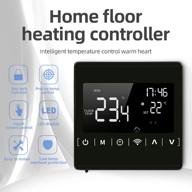 Tuya WIFI Smart Home Thermostat สําหรับเครื่องทําความร้อนหม้อต้มแก๊สไฟฟ้าเครื่องทําความร้อนอุณหภูมิจอแสดงผลดิจิตอล MH1823 1