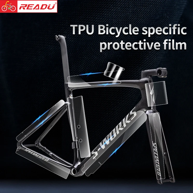 Film De Protection Cadre Vélo Autocollant - Lot De 3 Feuilles Carbone, Anti-rayures Pour VTT, Vélo De Route - 10