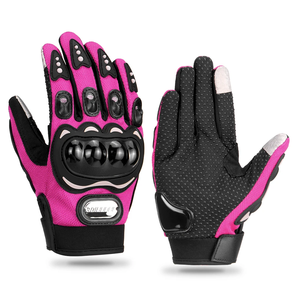 Motorcycle Glove Men Women Touch Screen Summer Cycling Racing Full Finger Motorbike Bicycle Motocross Pink Gloves motorcycle gloves,sports gloves,cycling gloves