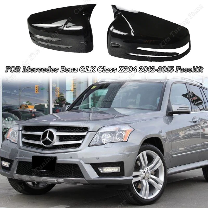 

2PCS Gloss Black Rearview Mirror Cover Caps Shell Trim Cover For Mercedes Benz GLK Class X204 2012-2015 Facelift Car Accessories