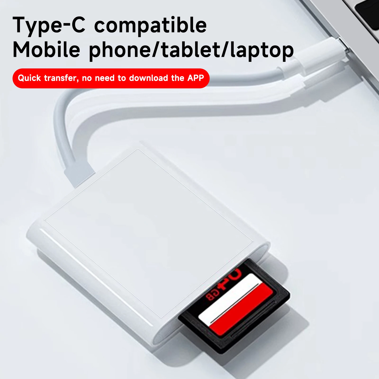 2 in 1 OTG 타입 C 카드 리더 USB 플래시 드라이브 (태블릿용 SD/TF 메모리 카드 어댑터, 스마트폰 및 태블릿 호환)