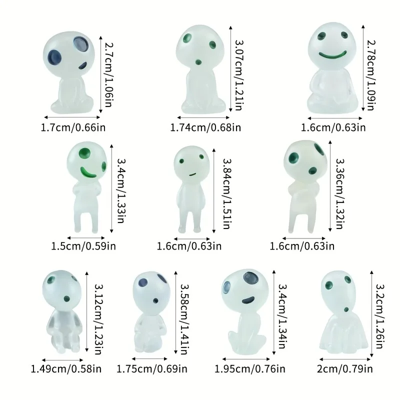 15 Figurines Elfes Phosphorescentes - Mini Décorations De Jardin Brillent Dans Le Noir, Pour Décoration Féérique, Aquariums Ou Maisons De Poupée