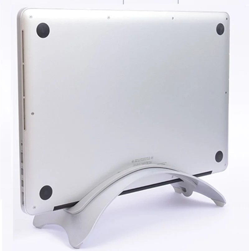 알루미늄 합금 수직 노트북 스탠드 MacBook Pro Air Retina 실리카 젤 패드 용 공간 절약형 데스크탑 건립 홀더 사용 가능