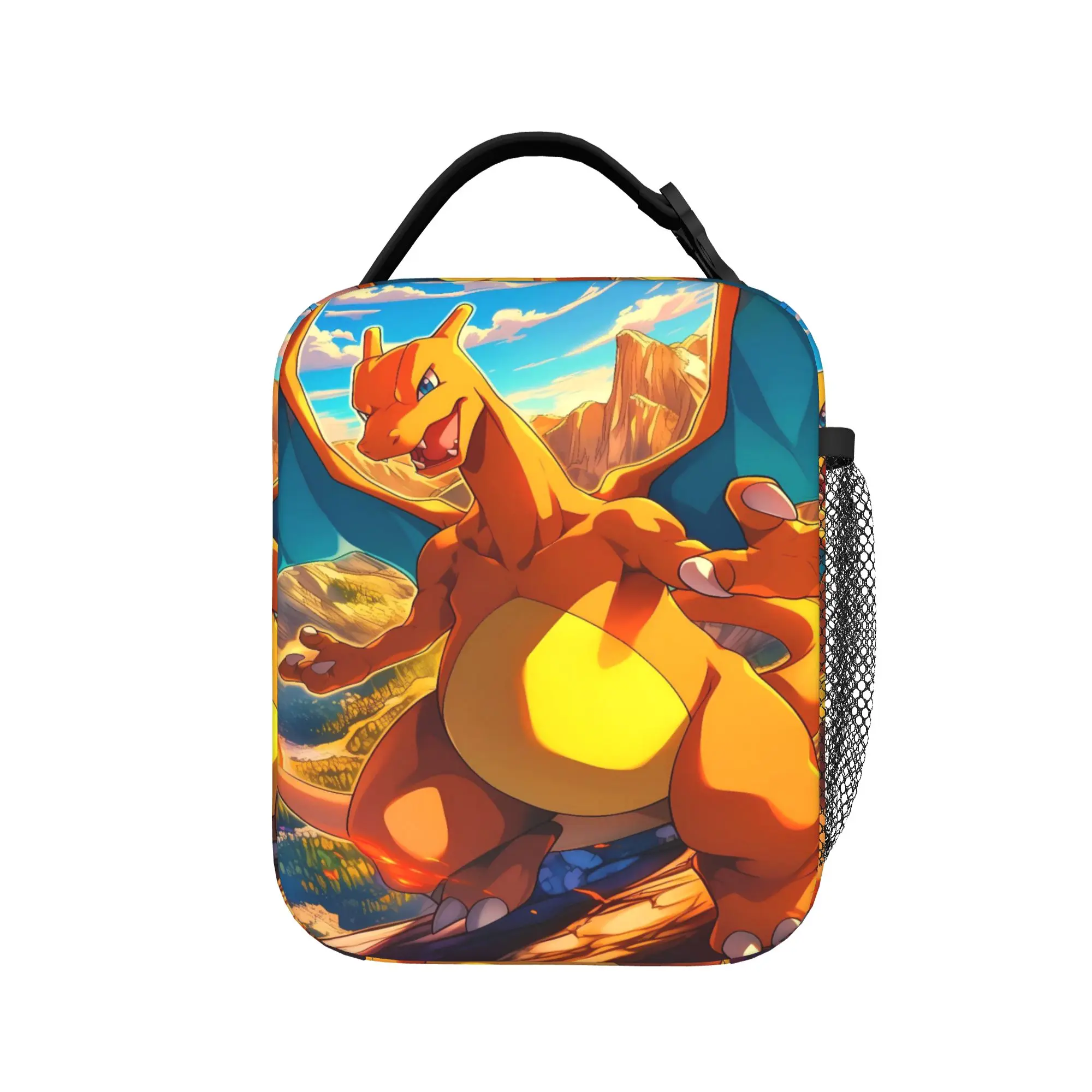 Swirl Fire Manga Lunch Bag - Stylish Portable Oxford Cooler Bag