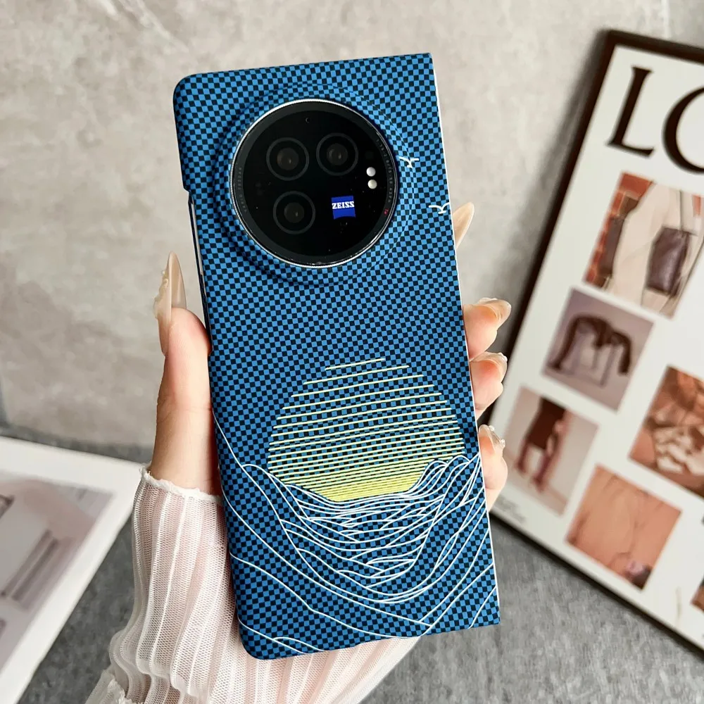 Carbon Fiber Moon Protective Back Cover Case