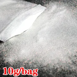 Shimmer White Rainbow Holographic Nail Glitter Powder - 10g (10G)