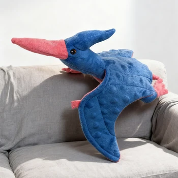 Giocattolo interattivo in peluche masticabile resistente agli animali domestici con suono, forma di dinosauro, adatto per animali domestici grandi, medi e piccoli come gatti e cani, tessuto a doppio strato, airbag incorporato
