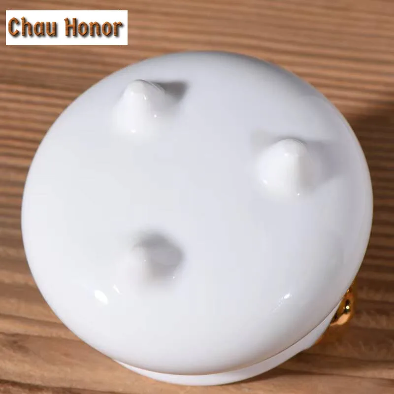 Dehua White Ceramic Xuande Scented Candles Stove Gold-banded Incense Holder Household Scented Aromatic Candles Tea Services Gift