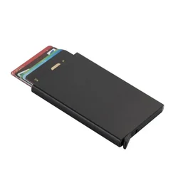Sleek Metal Card Holder with Anti - Theft Feature and Large Capacity (Style B 6Card black)