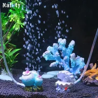 Aquarium Decoration Air Stone Volcano Shell Submarine Fish Tank 220-240V Silent Air Pumps Bubble Stone 110V Oxygen Pump 2