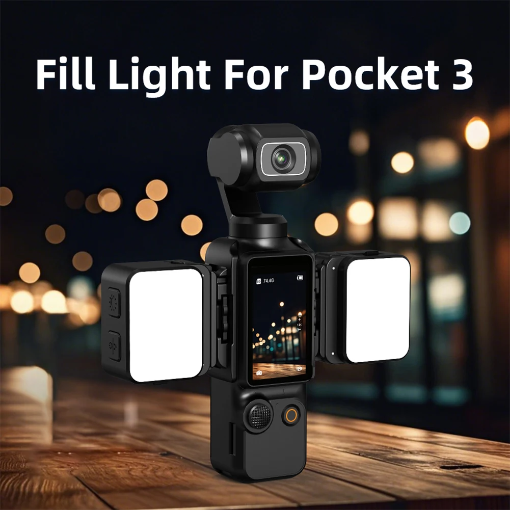 1/2 Pcs Magnetic Fill Light for DJI Osmo Pocket 3 Rechargeable LED Video Light Photography Lighting Sports Camera Accessories