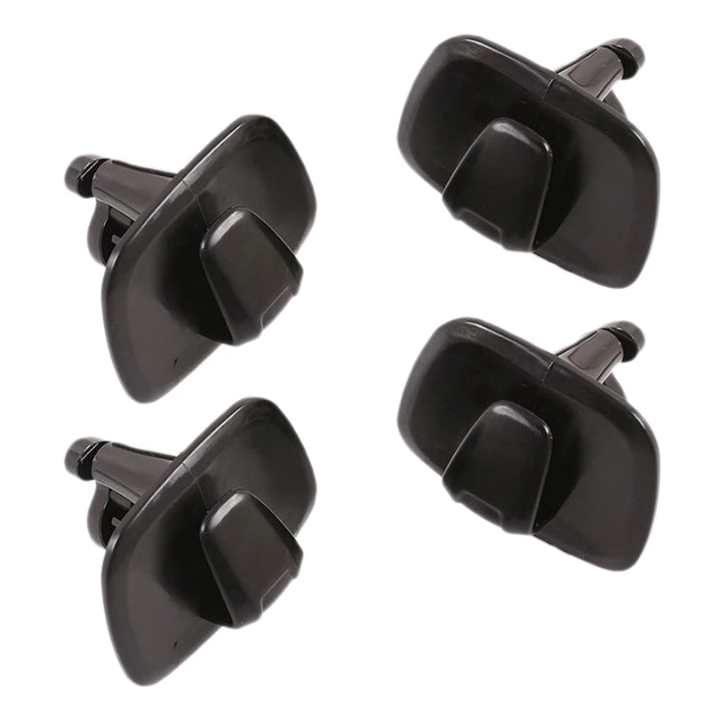 4pcs Car Black Abs Interior Roof Hooks Clothes Hanger Hook Trim For