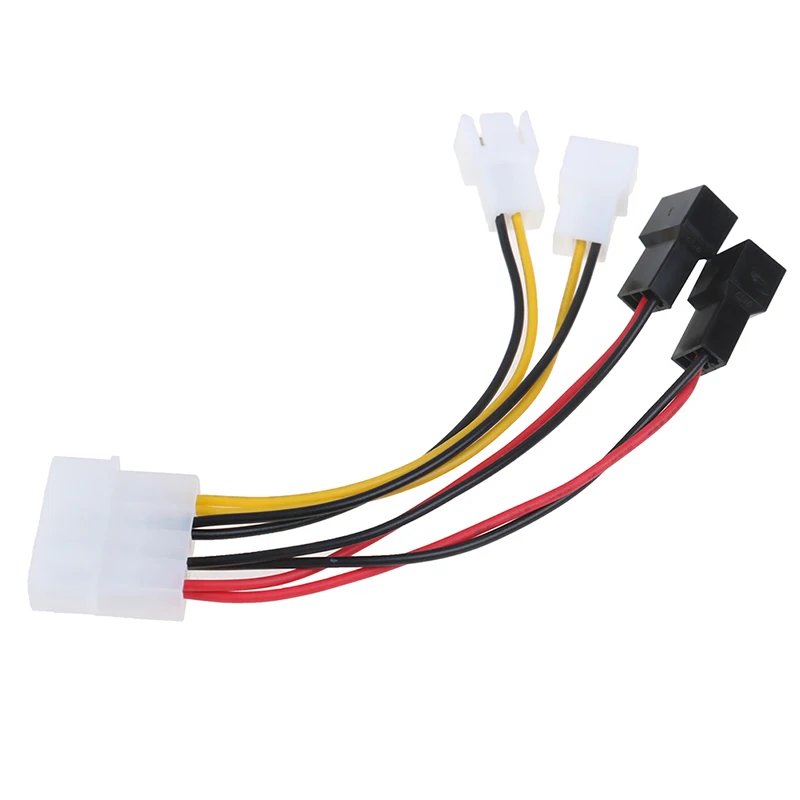 New 1pc 4Pin Molex To 3Pin Fan Adapter Connector 12v*2/ 5v*2 Computer