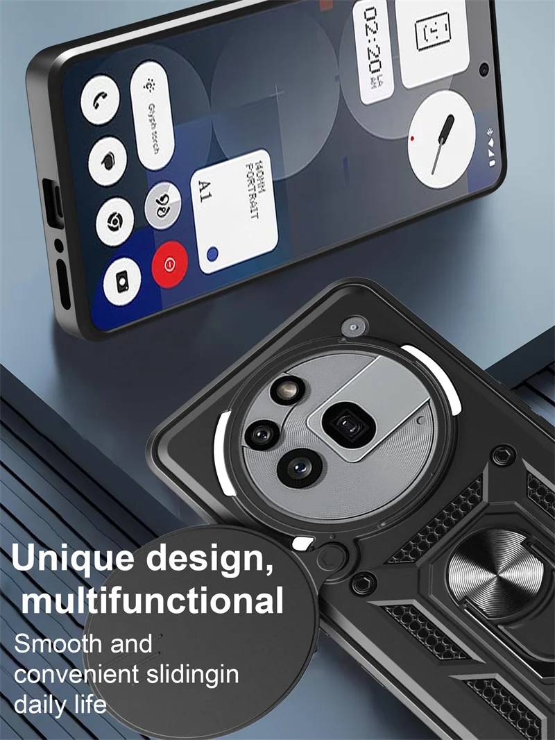 Premium Armor Case with Slide Camera Protection and Car Magnetic Holder Ring
